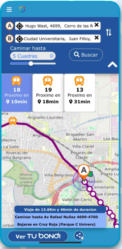 como usar App TuBondi Cordoba